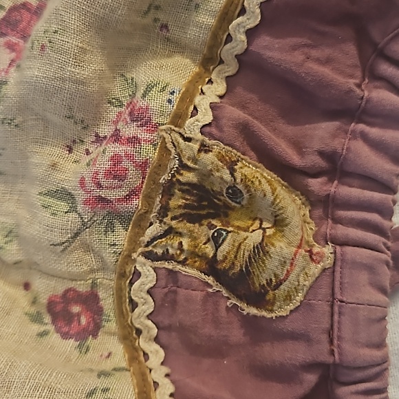 Magnolia Pearl cotton Victorian cat adjustable bralette - Picture 2 of 6